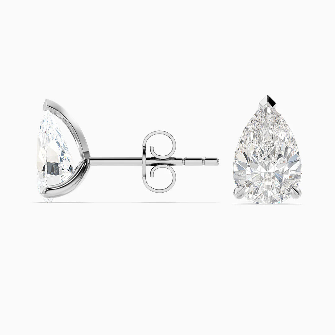 Pear Cut Moissanite Diamond Stud Earrings