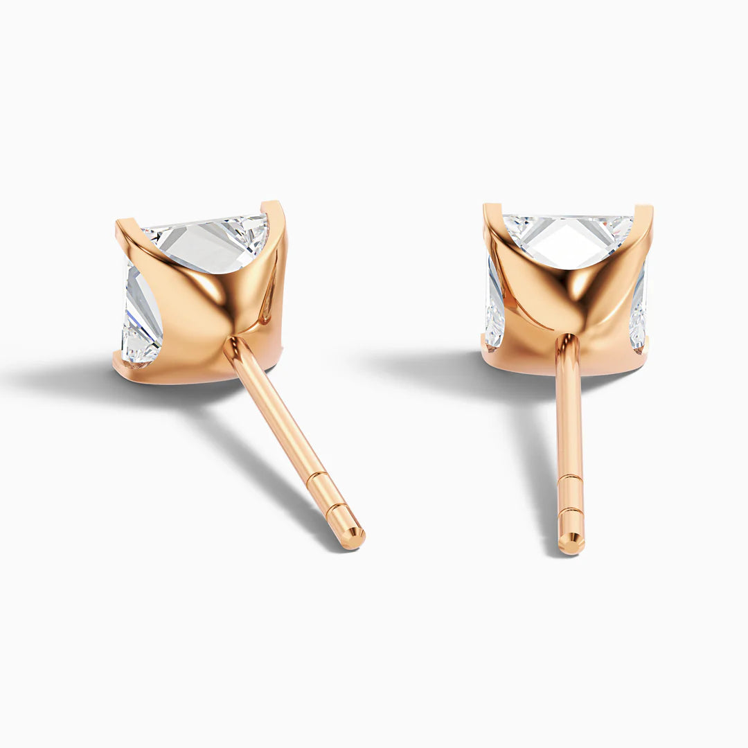 Princess Cut Lab Grown Diamond Stud Earrings