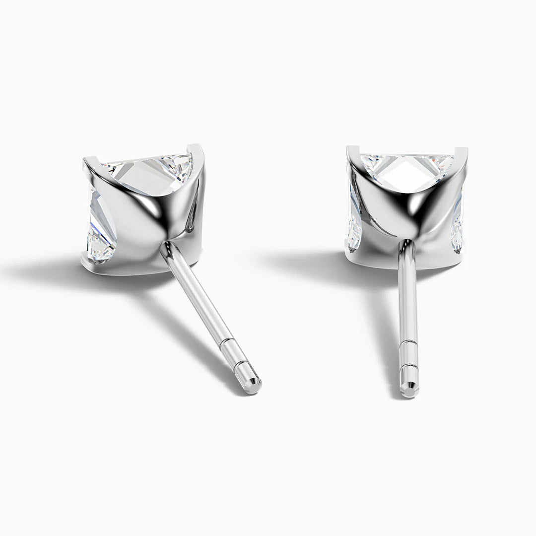 Princess Cut Lab Grown Diamond Stud Earrings