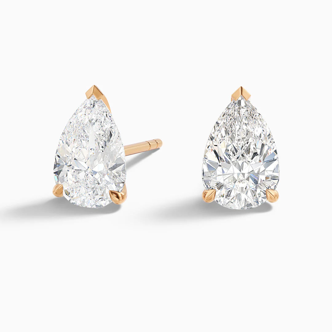 Pear Cut Moissanite Diamond Stud Earrings
