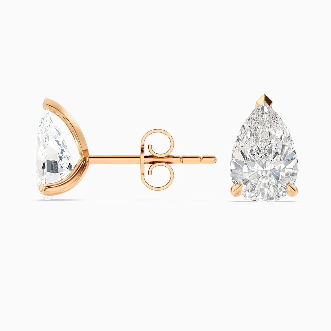 Pear Cut Moissanite Diamond Stud Earrings