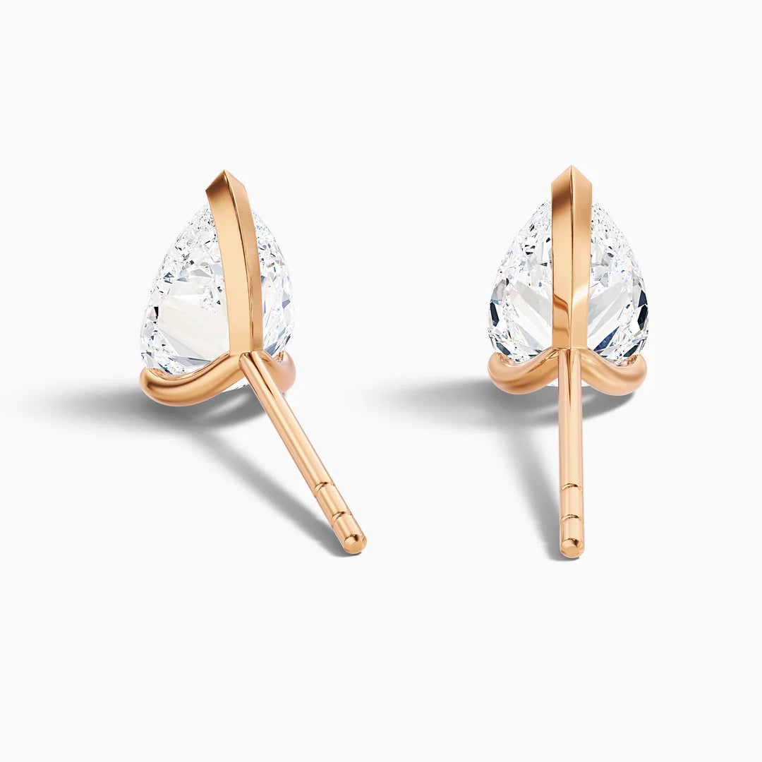 Pear Cut Moissanite Diamond Stud Earrings