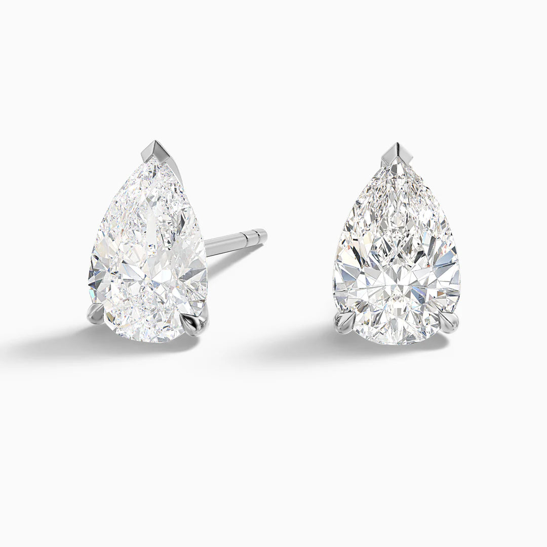 Pear Cut Moissanite Diamond Stud Earrings