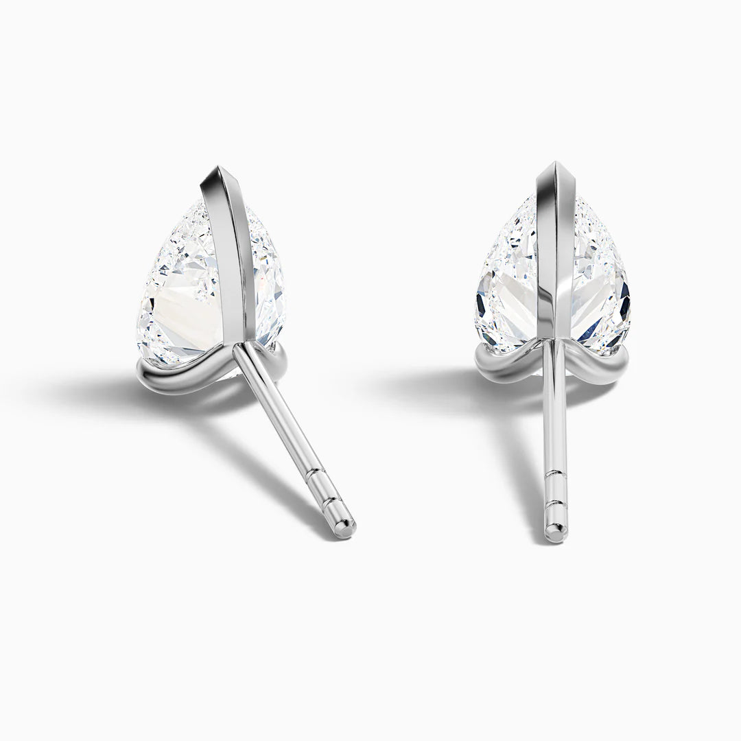 Pear Cut Moissanite Diamond Stud Earrings