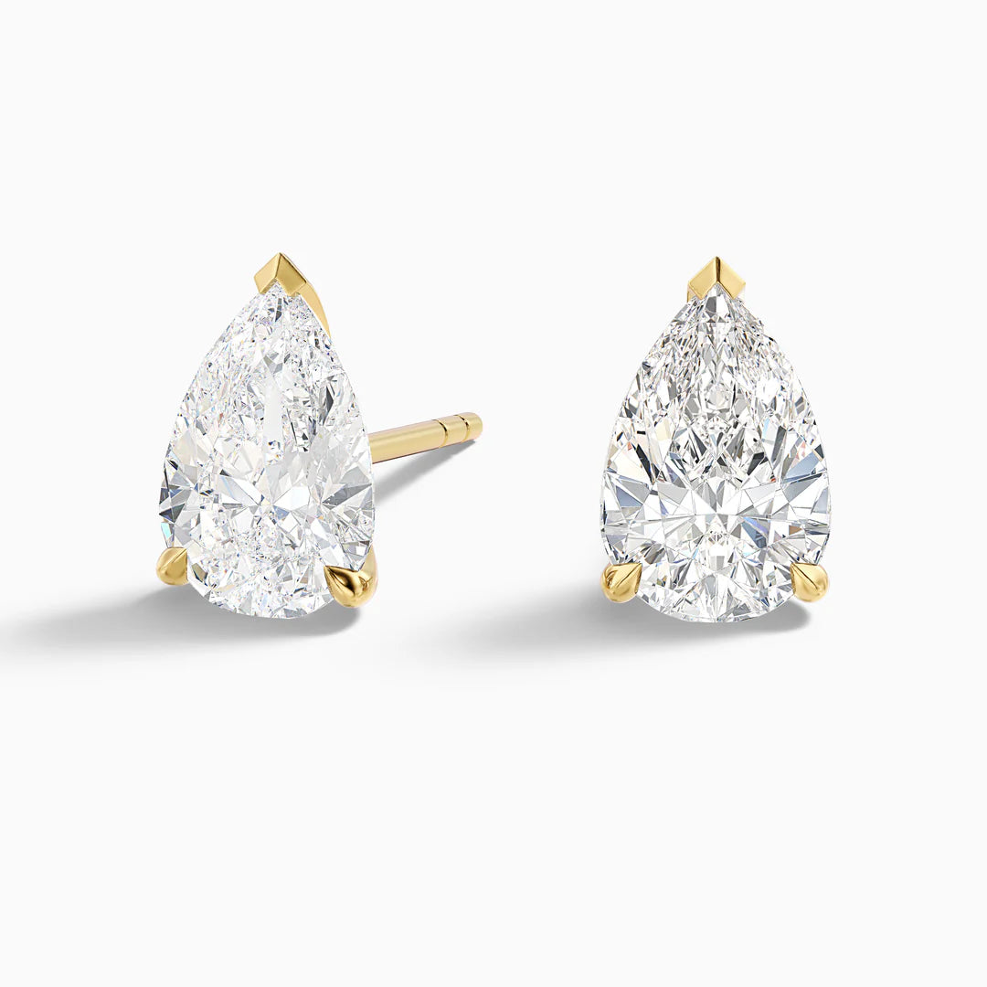 Pear Cut Moissanite Diamond Stud Earrings