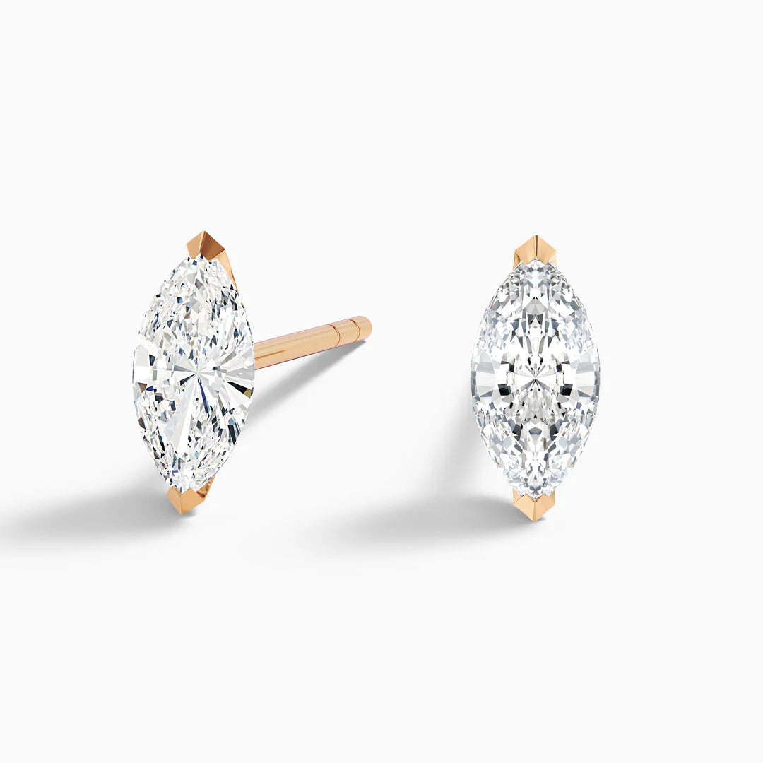 Marquise Cut Lab Grown Diamond Stud Earrings