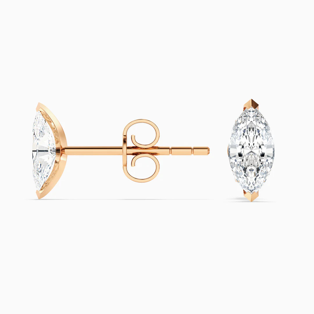 Marquise Cut Lab Grown Diamond Stud Earrings