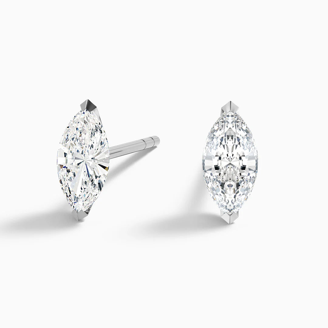 Marquise Cut Lab Grown Diamond Stud Earrings