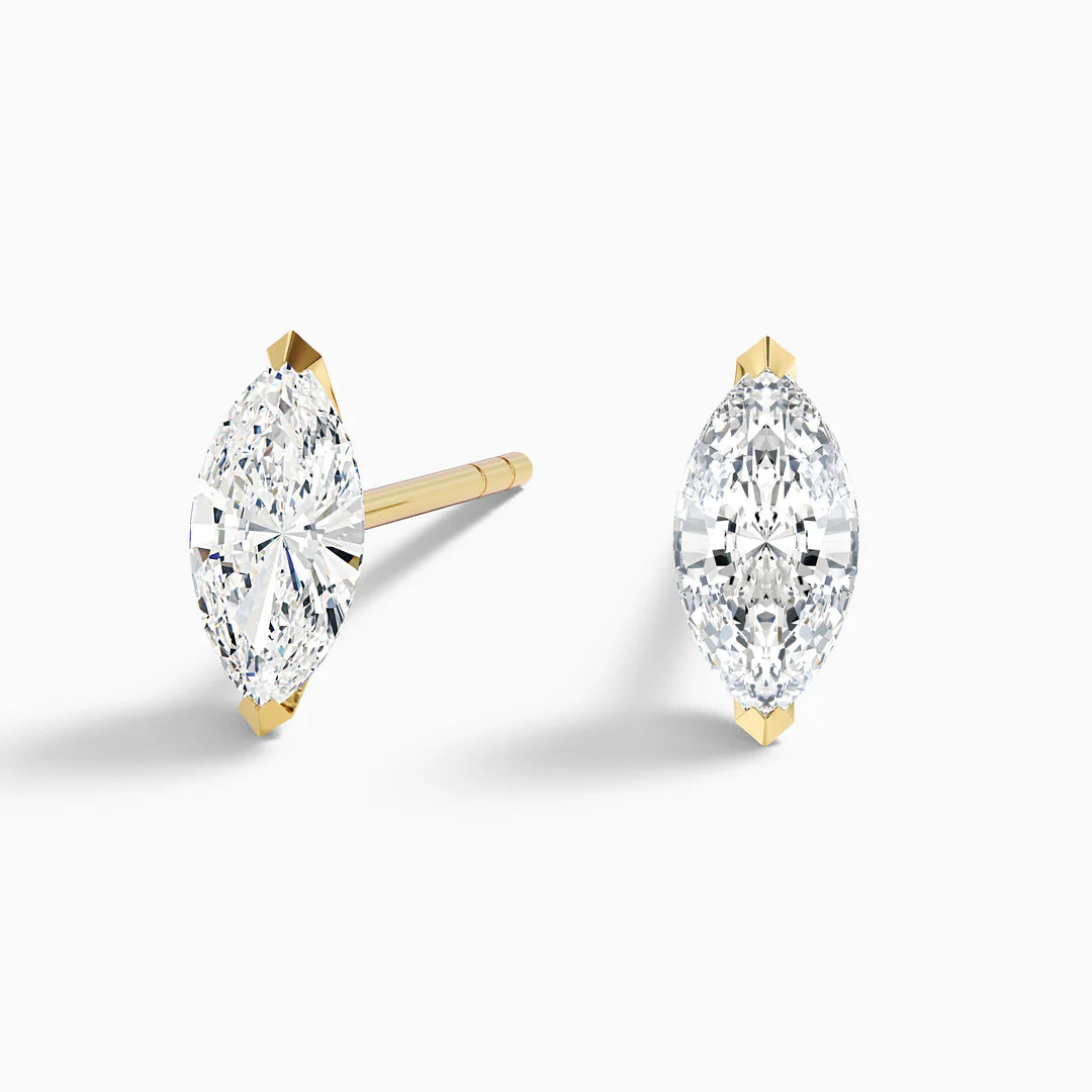 Marquise Cut Lab Grown Diamond Stud Earrings