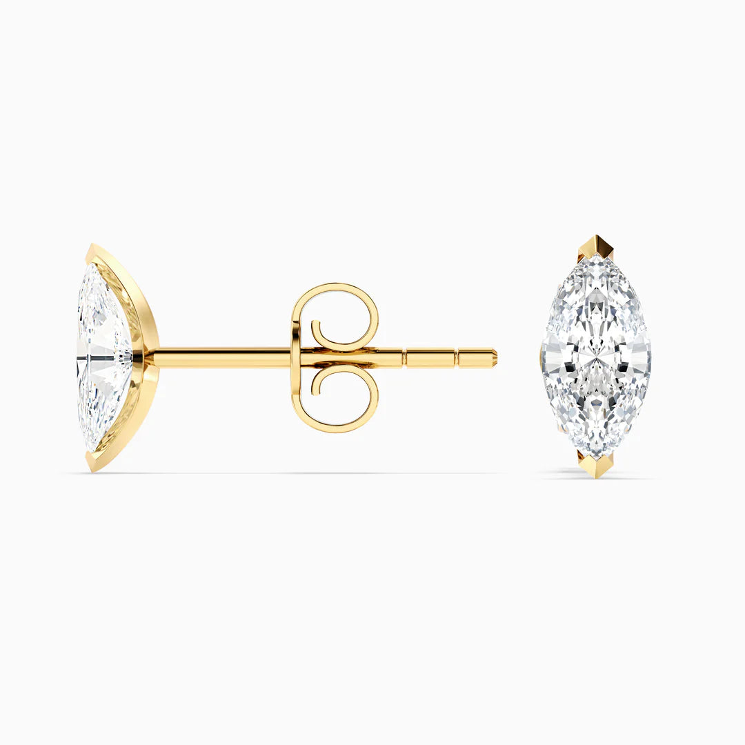 Marquise Cut Lab Grown Diamond Stud Earrings