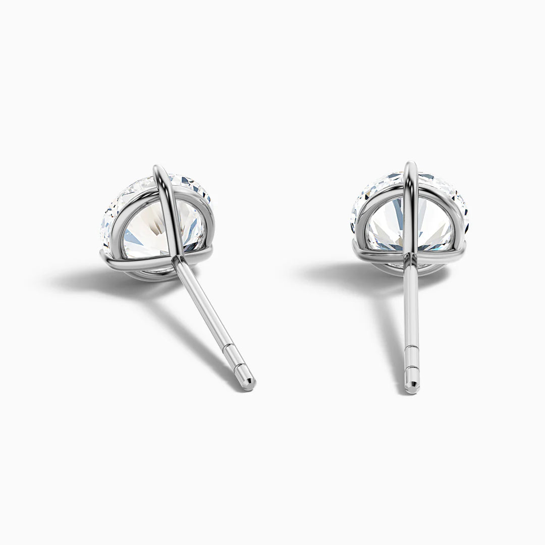 3 Prong Martini Round Lab Grown Diamond Stud Earrings