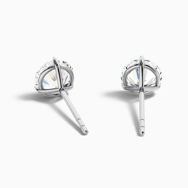 3 Prong Martini Round Lab Grown Diamond Stud Earrings
