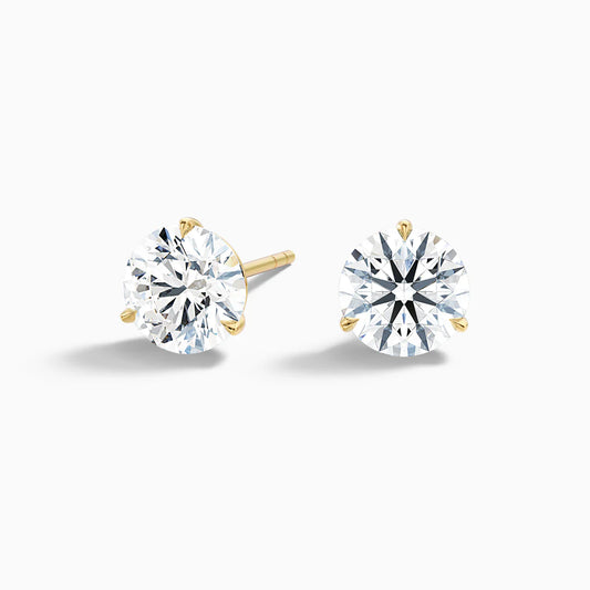 3 Prong Martini Round Lab Grown Diamond Stud Earrings