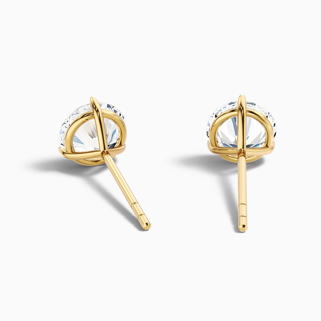 3 Prong Martini Round Lab Grown Diamond Stud Earrings