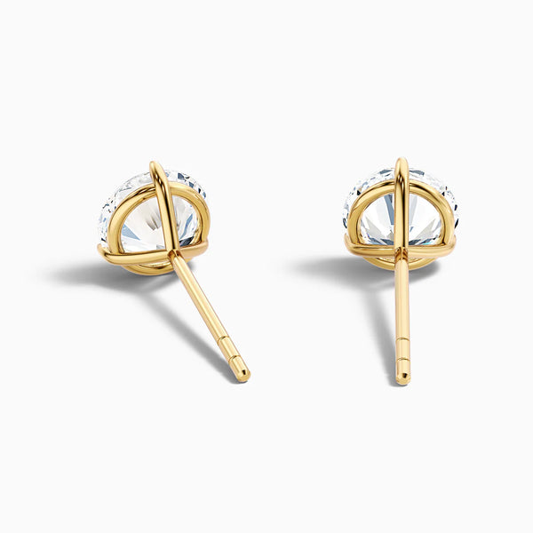 3 Prong Martini Round Lab Grown Diamond Stud Earrings